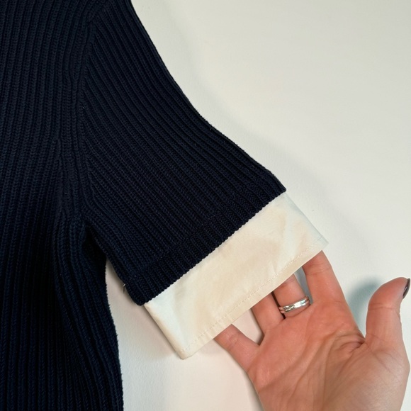 Tory Burch Rosemary Twofer Short Sleeve Layered Sweater Size Small - Picture 5 of 9